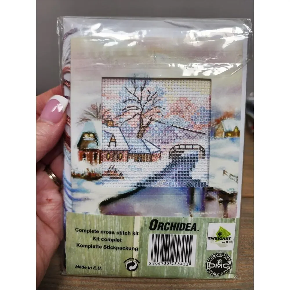 Orchidea Complete cross stitch kit - greetings card Winter landscape 6197